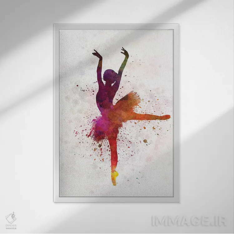 تابلو دکوراتیو رقصنده باله شماره ۸ اثر پل رومر - نمای قابدار سفید
