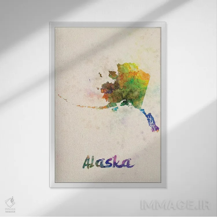 تابلو دکوراتیو آلاسکا اثر پل رومر - نمای قابدار سفید