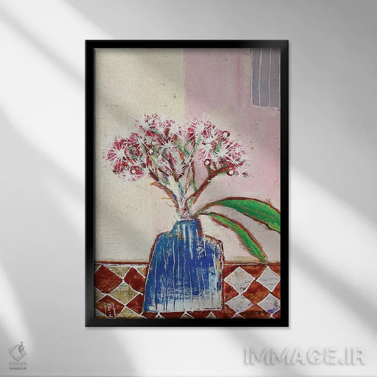 تابلو دکوراتیو در روزهای آفتابی اثر پاونی سی - نمای قابدار مشکی