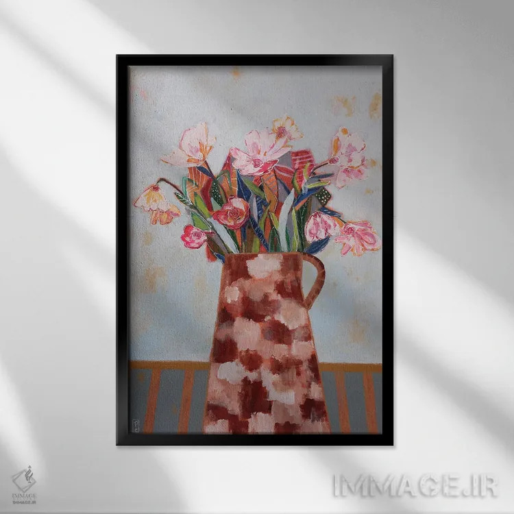 تابلو دکوراتیو آفتاب تابستانی در باغ من اثر پاونی سی - نمای قابدار مشکی