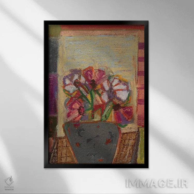 تابلو دکوراتیو حیاط پشتی سم اثر پاونی سی - نمای قابدار مشکی