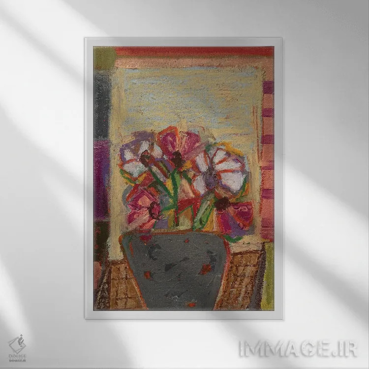 تابلو دکوراتیو حیاط پشتی سم اثر پاونی سی - نمای قابدار سفید