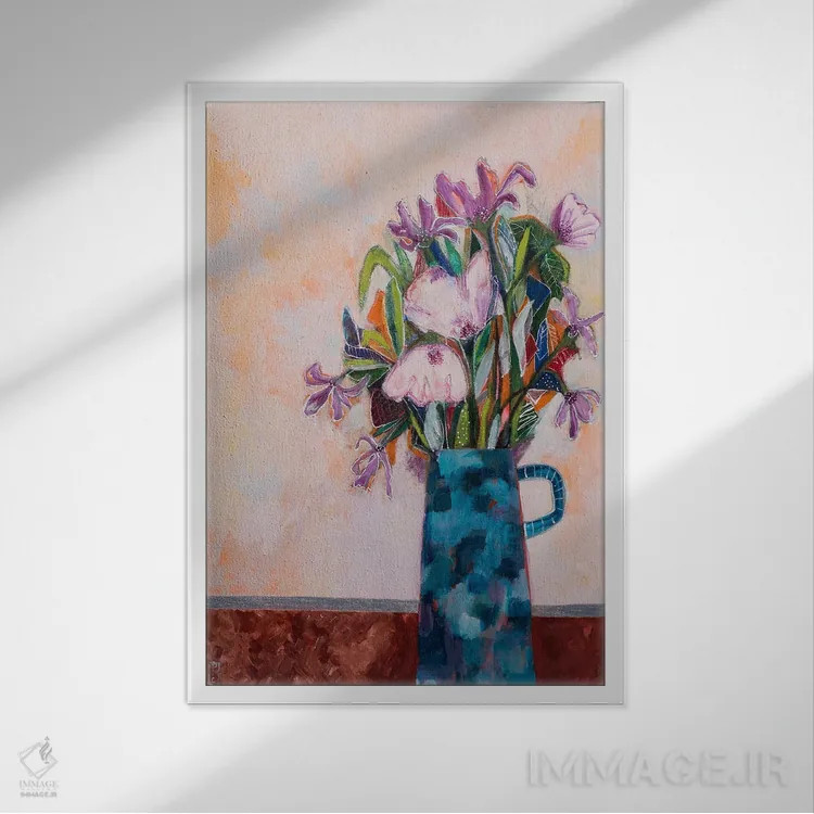 تابلو دکوراتیو رویای شب نیمه تابستان اثر پاونی سی - نمای قابدار سفید