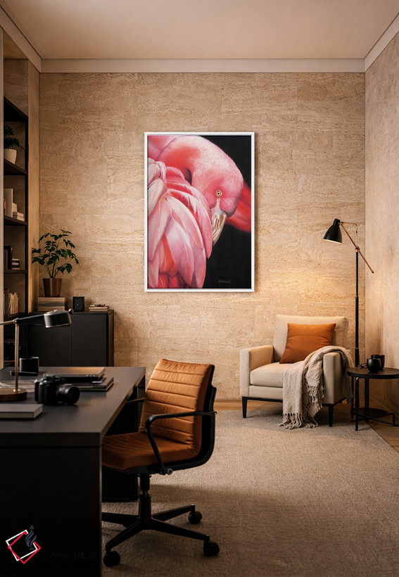 تابلو دکوراتیو فلامینگو زیبا اثر پیتر ویلیامز - D6W