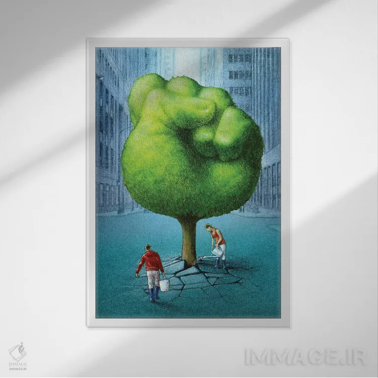 تابلو دکوراتیو مشت اثر پاول کوچینسکی - نمای قابدار سفید