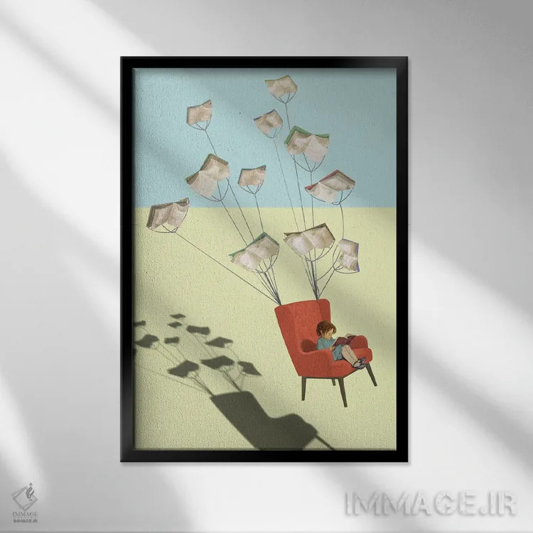 تابلو دکوراتیو داستان ها اثر پیتر والترز - نمای قابدار مشکی