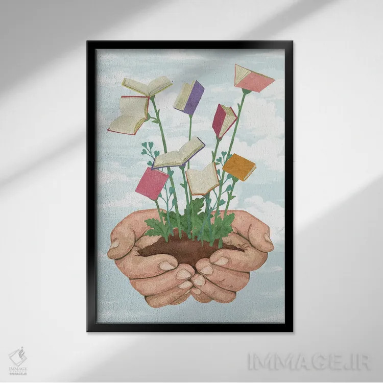 تابلو دکوراتیو پرورش دادن اثر پیتر والترز - نمای قابدار مشکی