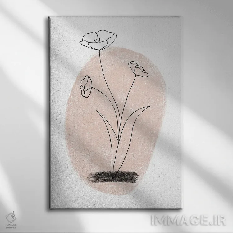 تابلو مینیمال گل دایره ای صورتی با گچ دالیا اثر پیکسی پیپر - نمای روبهرو روی دیوار