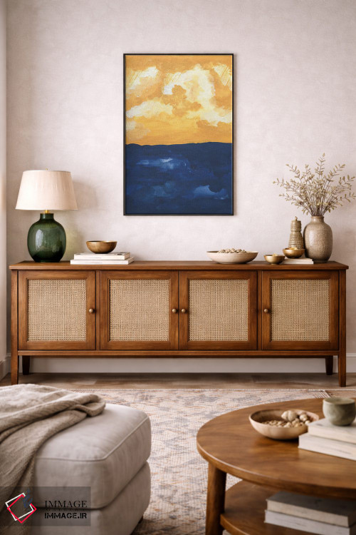 تابلو مینیمال افق دریای انتزاعی اثر پیکسی پیپر - D4B