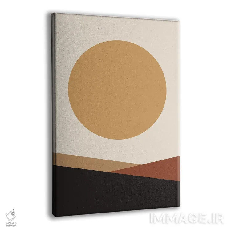 تابلو مینیمال شن و خورشید بزرگ میکا هفده اثر پیکسی پیپر - نمای پرسپکتیو محصول