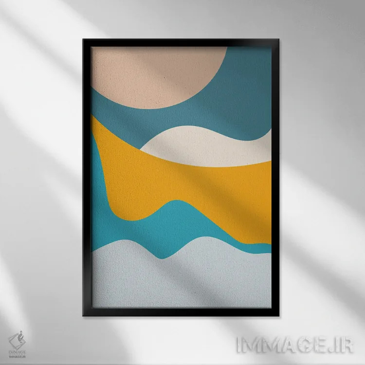 تابلو مینیمال تپه های تیال میتا چهارده اثر پیکسی پیپر - نمای قابدار مشکی