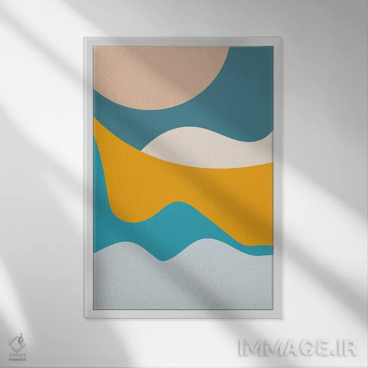 تابلو مینیمال تپه های تیال میتا چهارده اثر پیکسی پیپر - نمای قابدار سفید