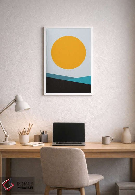 تابلو مینیمال خورشید بزرگ تیال میتا شش اثر پیکسی پیپر - D1W