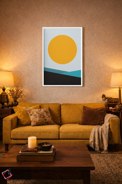 تابلو مینیمال خورشید بزرگ تیال میتا شش اثر پیکسی پیپر - D2W