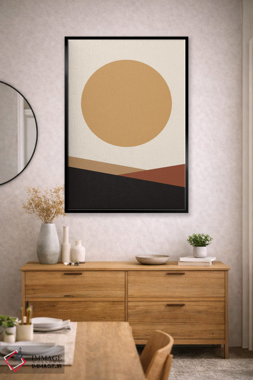 تابلو مینیمال شن و خورشید بزرگ میکا هفده اثر پیکسی پیپر - D2B