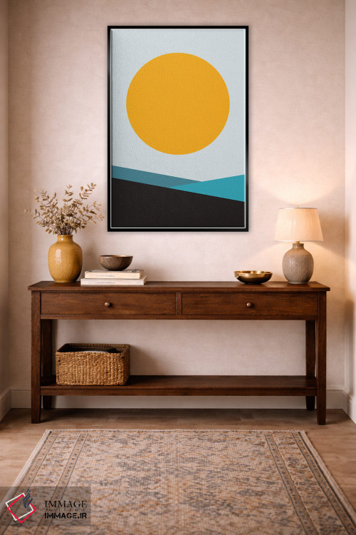 تابلو مینیمال خورشید بزرگ تیال میتا شش اثر پیکسی پیپر - D3B