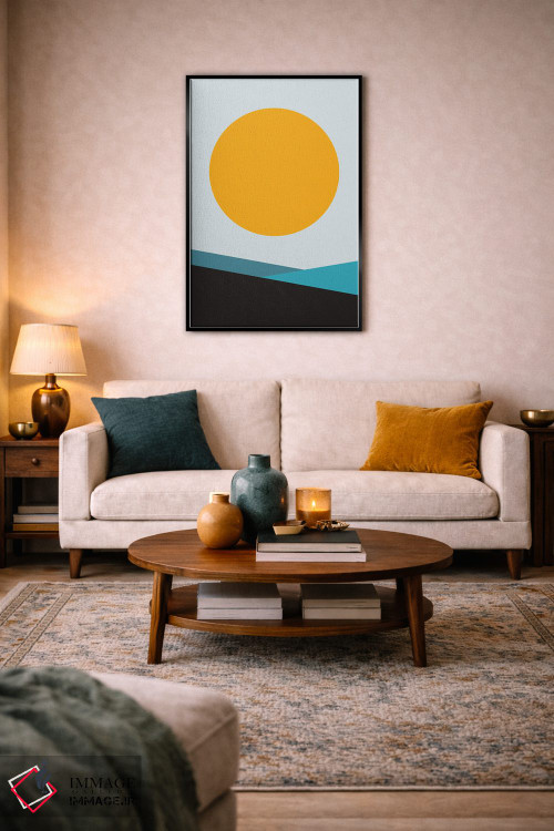 تابلو مینیمال خورشید بزرگ تیال میتا شش اثر پیکسی پیپر - D4B