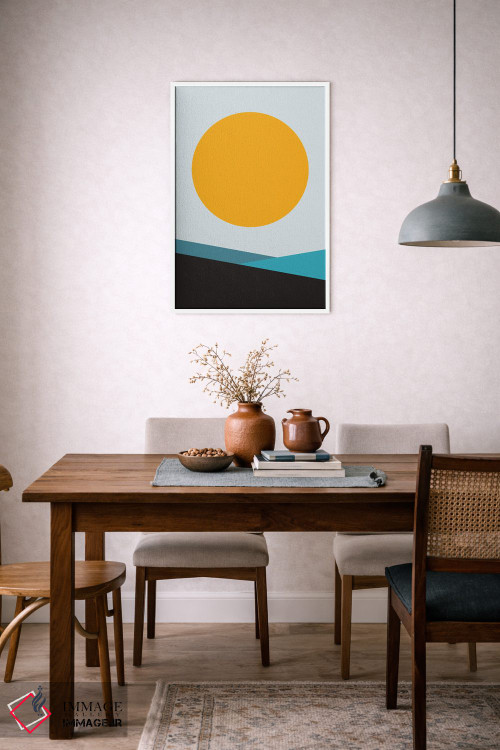 تابلو مینیمال خورشید بزرگ تیال میتا شش اثر پیکسی پیپر - D6W