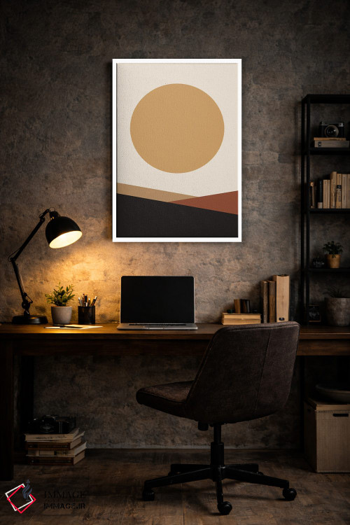 تابلو مینیمال شن و خورشید بزرگ میکا هفده اثر پیکسی پیپر - D5W