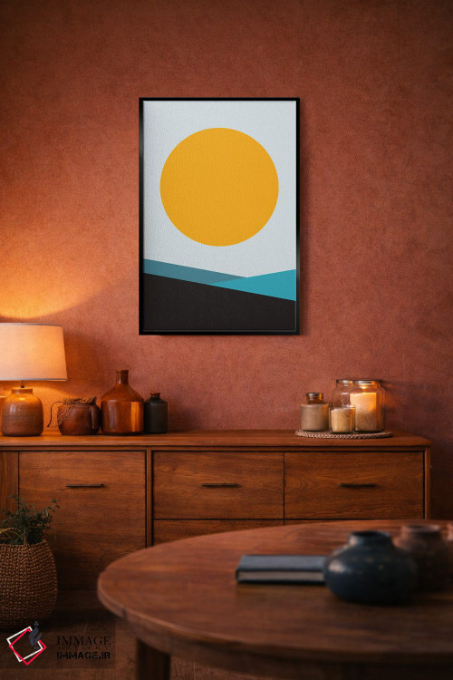 تابلو مینیمال خورشید بزرگ تیال میتا شش اثر پیکسی پیپر - D5B