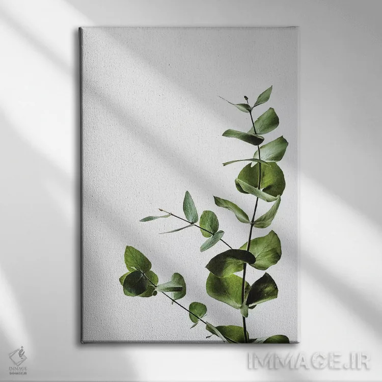 تابلو دکوراتیو گیاه سبز زیبا و شیک اثر پیکسی پیپر - نمای روبهرو روی دیوار