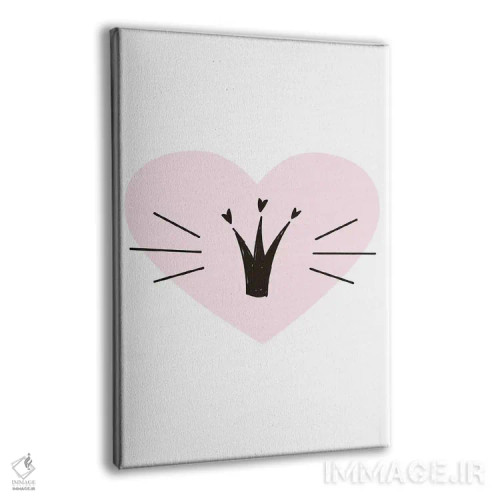 تابلو دکوراتیو قلب با تاج صورتی اثر پیکسی پیپر - نمای پرسپکتیو محصول