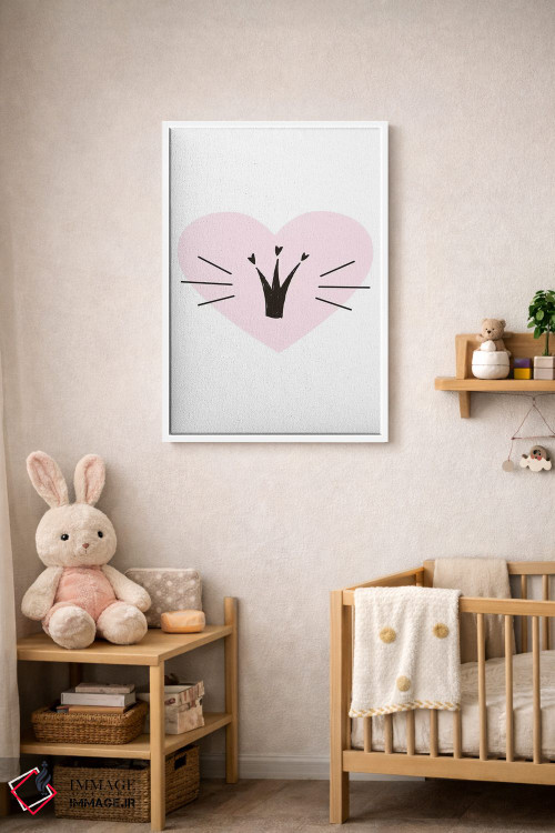 تابلو دکوراتیو قلب با تاج صورتی اثر پیکسی پیپر - D3W