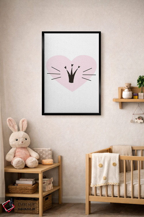 تابلو دکوراتیو قلب با تاج صورتی اثر پیکسی پیپر - D4B