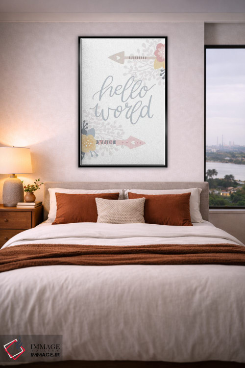 تابلو دکوراتیو سلام دنیا اثر پیکسی پیپر - D5B