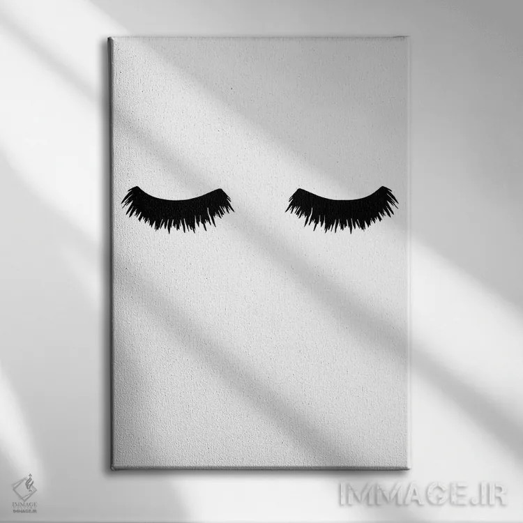 تابلو دکوراتیو مژه های برجسته اثر پیکسی پیپر - نمای روبهرو روی دیوار