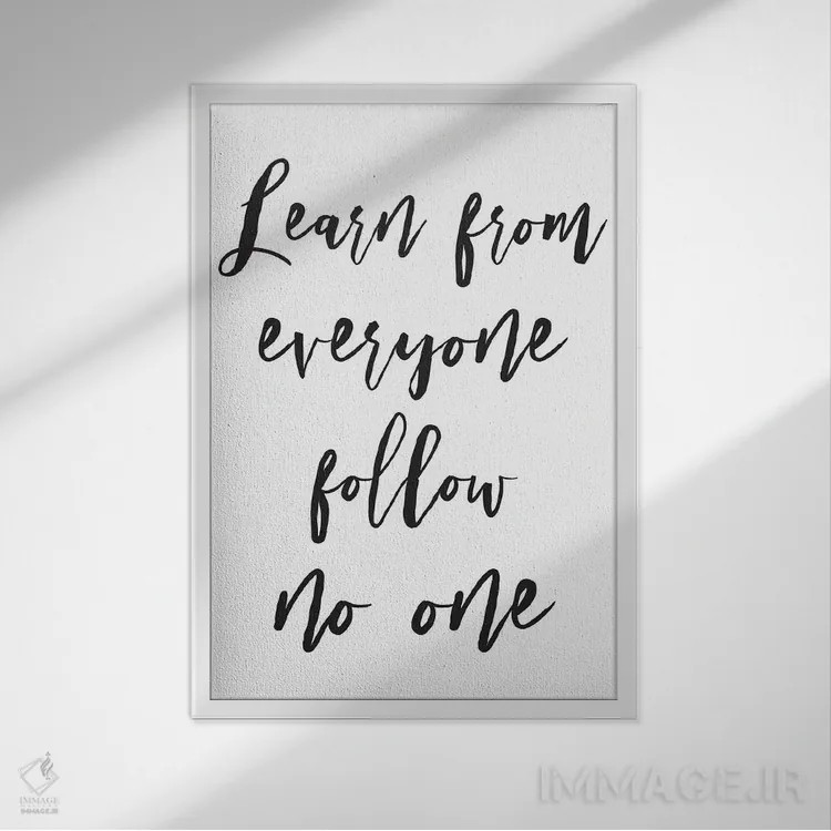 تابلو دکوراتیو از همه بیاموز اثر پیکسی پیپر - نمای قابدار سفید