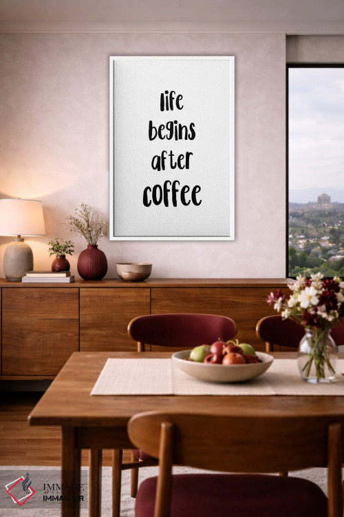 تابلو مینیمال زندگی بعد از قهوه شروع می شود اثر پیکسی پیپر - D5W