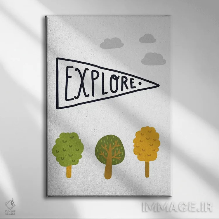 تابلو دکوراتیو پرچم کاشف کوچک اثر پیکسی پیپر - نمای روبهرو روی دیوار