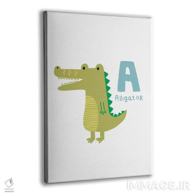 تابلو دکوراتیو الفبای حیوانات اثر پیکسی پیپر - نمای پرسپکتیو محصول