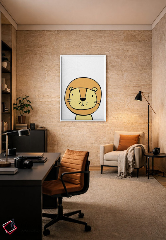 تابلو دکوراتیو شیر نارنجی اثر پیکسی پیپر - D6W