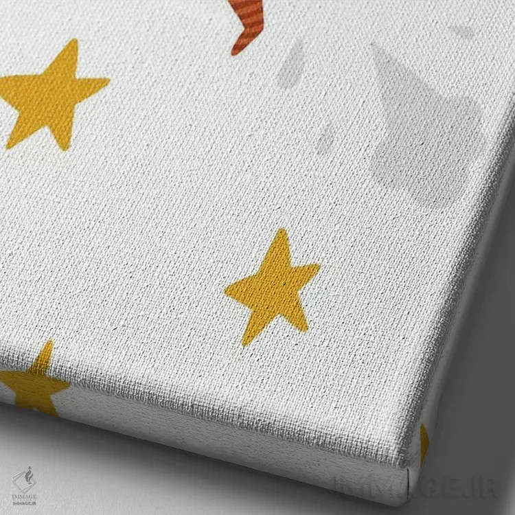 تابلو دکوراتیو هیولای کوچک، شجاع باش اثر پیکسی پیپر - نمای نزدیک بافت بوم