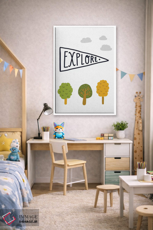 تابلو دکوراتیو پرچم کاشف کوچک اثر پیکسی پیپر - D1W