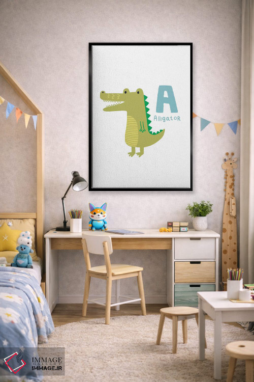 تابلو دکوراتیو الفبای حیوانات اثر پیکسی پیپر - D2B