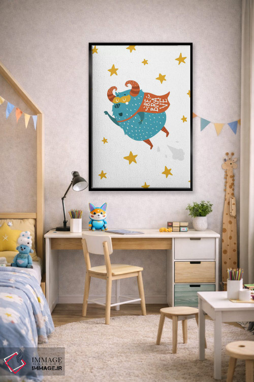 تابلو دکوراتیو هیولای کوچک، شجاع باش اثر پیکسی پیپر - D1B