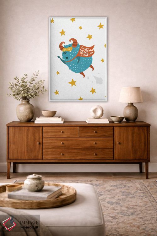 تابلو دکوراتیو هیولای کوچک، شجاع باش اثر پیکسی پیپر - D3W