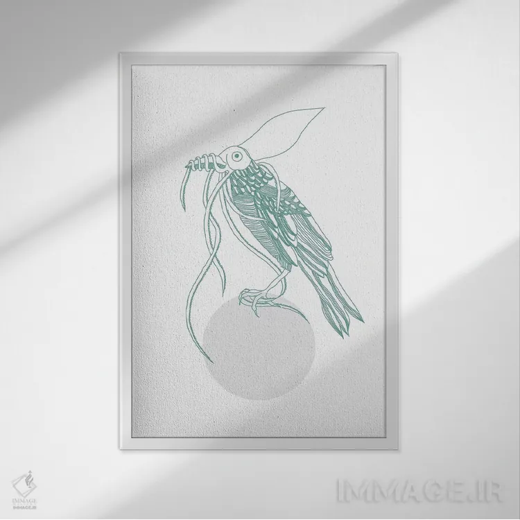 تابلو دکوراتیو مجموعه جانوران دریایی ۰۳ اثر پیکسی پیپر - نمای قابدار سفید