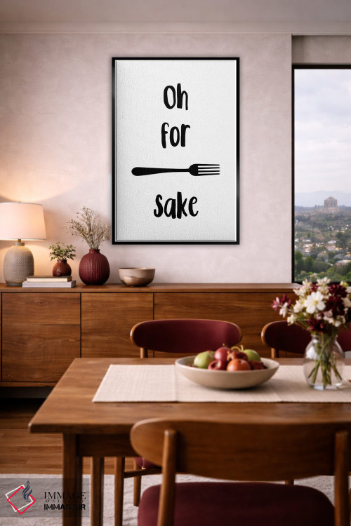 تابلو مینیمال اوه به خاطر شاخک غذا اثر پیکسی پیپر - D5B