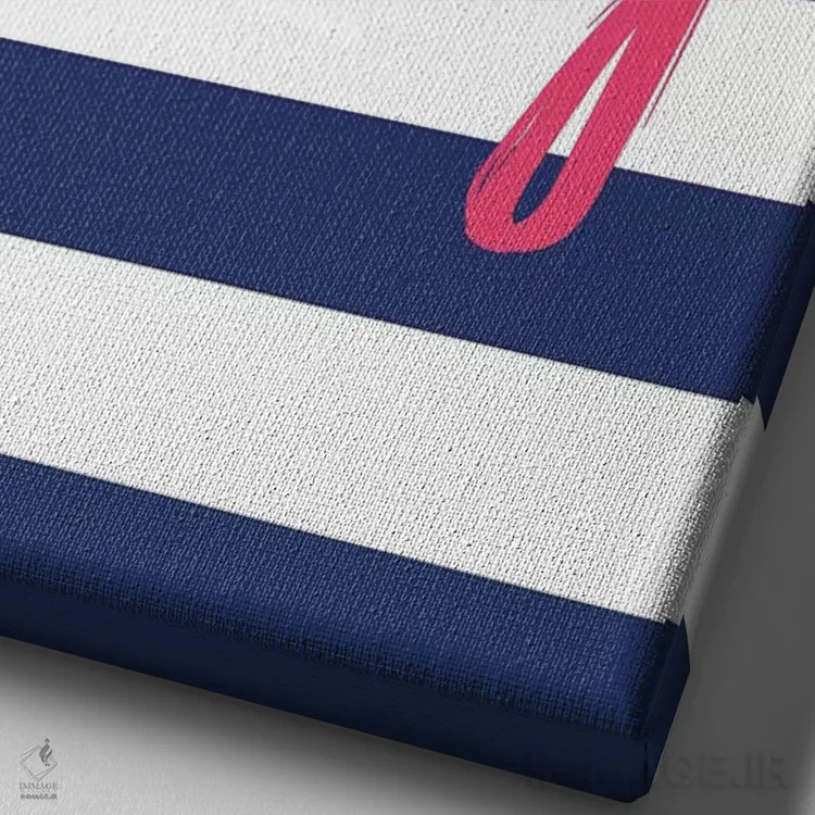 تابلو دکوراتیو سلام صورتی اثر پیکسی پیپر - نمای نزدیک بافت بوم