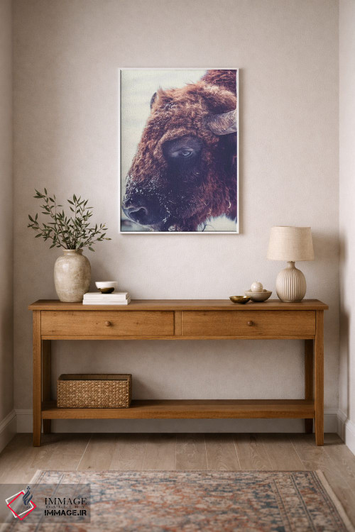 تابلو دکوراتیو گاو واقعی ۰۱ اثر پیکسی پیپر - D1W