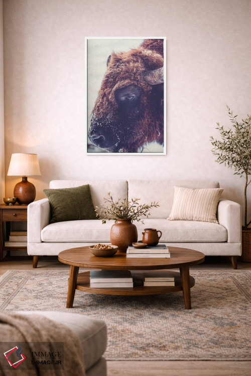 تابلو دکوراتیو گاو واقعی ۰۱ اثر پیکسی پیپر - D2W