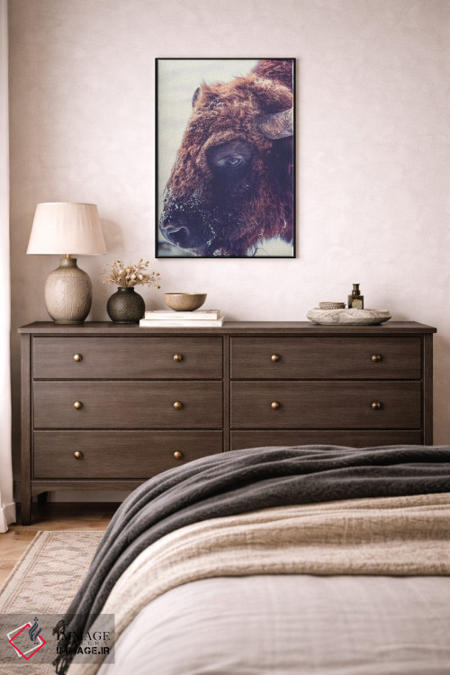 تابلو دکوراتیو گاو واقعی ۰۱ اثر پیکسی پیپر - D4B