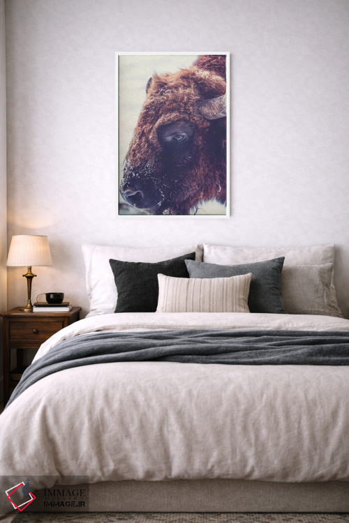 تابلو دکوراتیو گاو واقعی ۰۱ اثر پیکسی پیپر - D5W