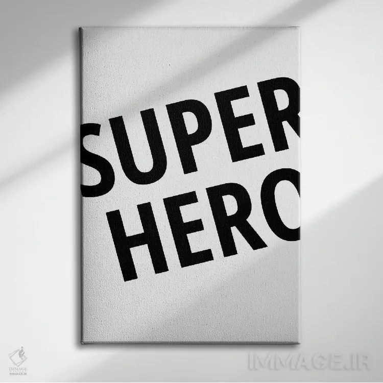 تابلو دکوراتیو ابر قهرمان اثر پیکسی پیپر - نمای روبهرو روی دیوار