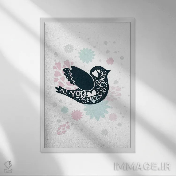 تابلو دکوراتیو طرح های یونیکورن فوق العاده اثر پیکسی پیپر - نمای قابدار سفید