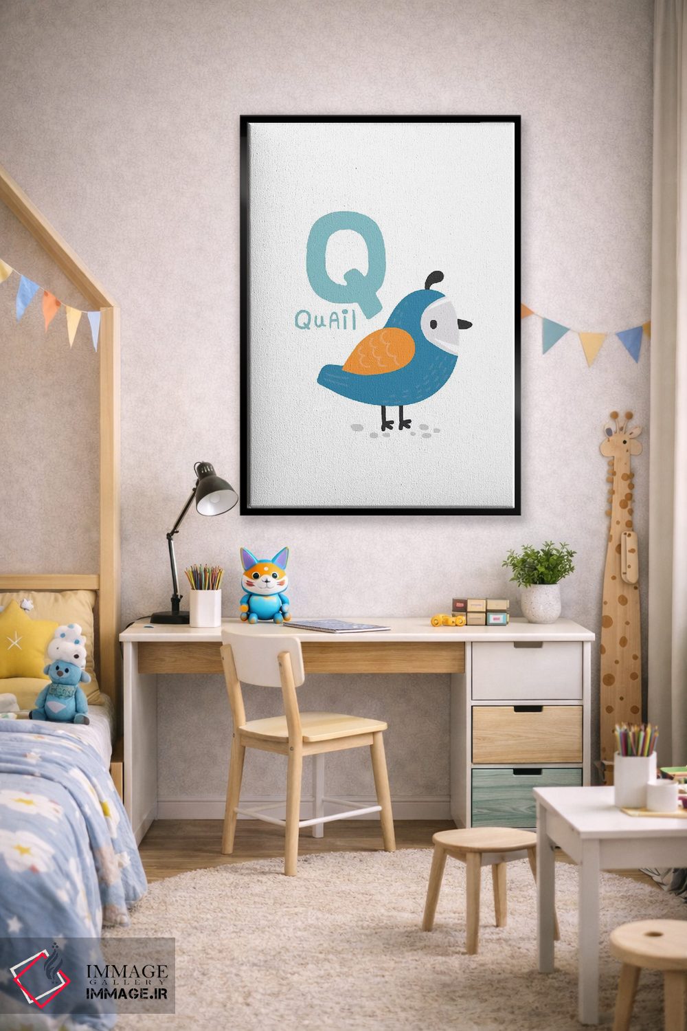 تابلو دکوراتیو الفبای حیوانات اثر پیکسی پیپر - D2B
